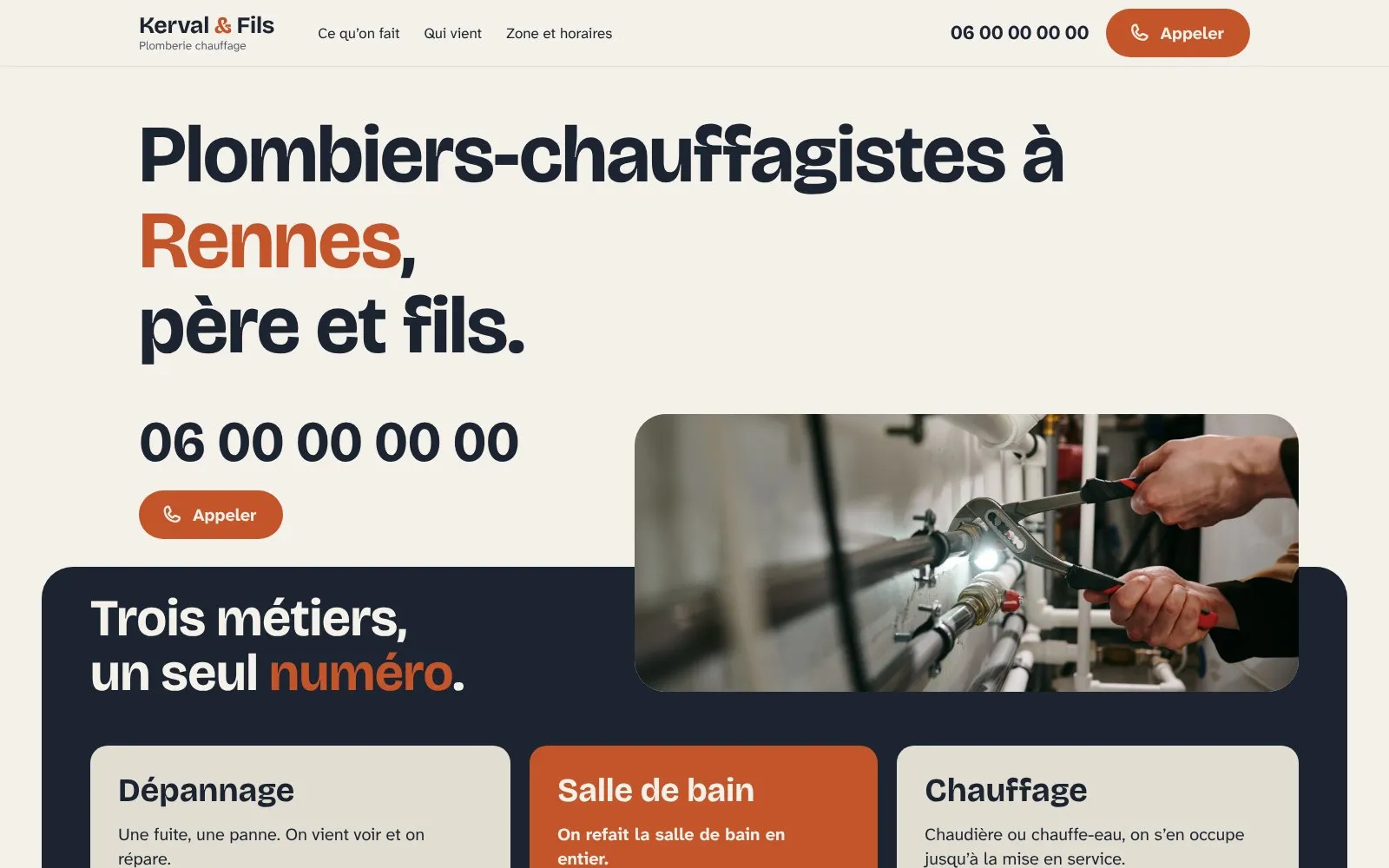 Kerval & Fils : capture du site